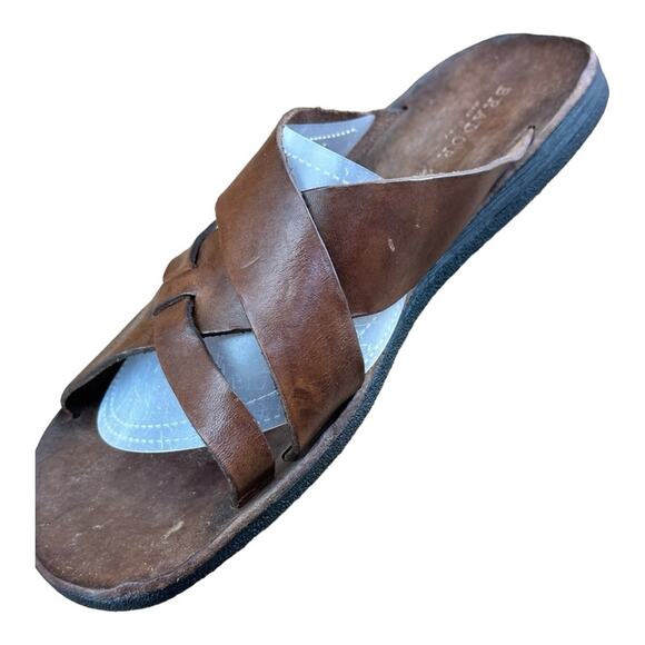 Brador Sandals Men Size 8.5-9 Brown Genuine Leather Made in Italy - Picture 4 of 6